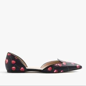 J.Crew Pointed Toe Cherry D’orsay Flats